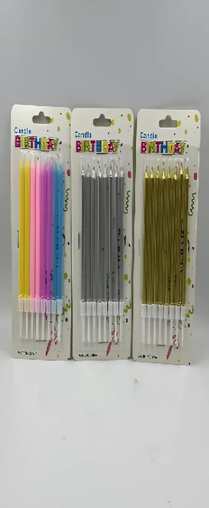Birthday Candle – New 8 Crystal Rod Blister Card