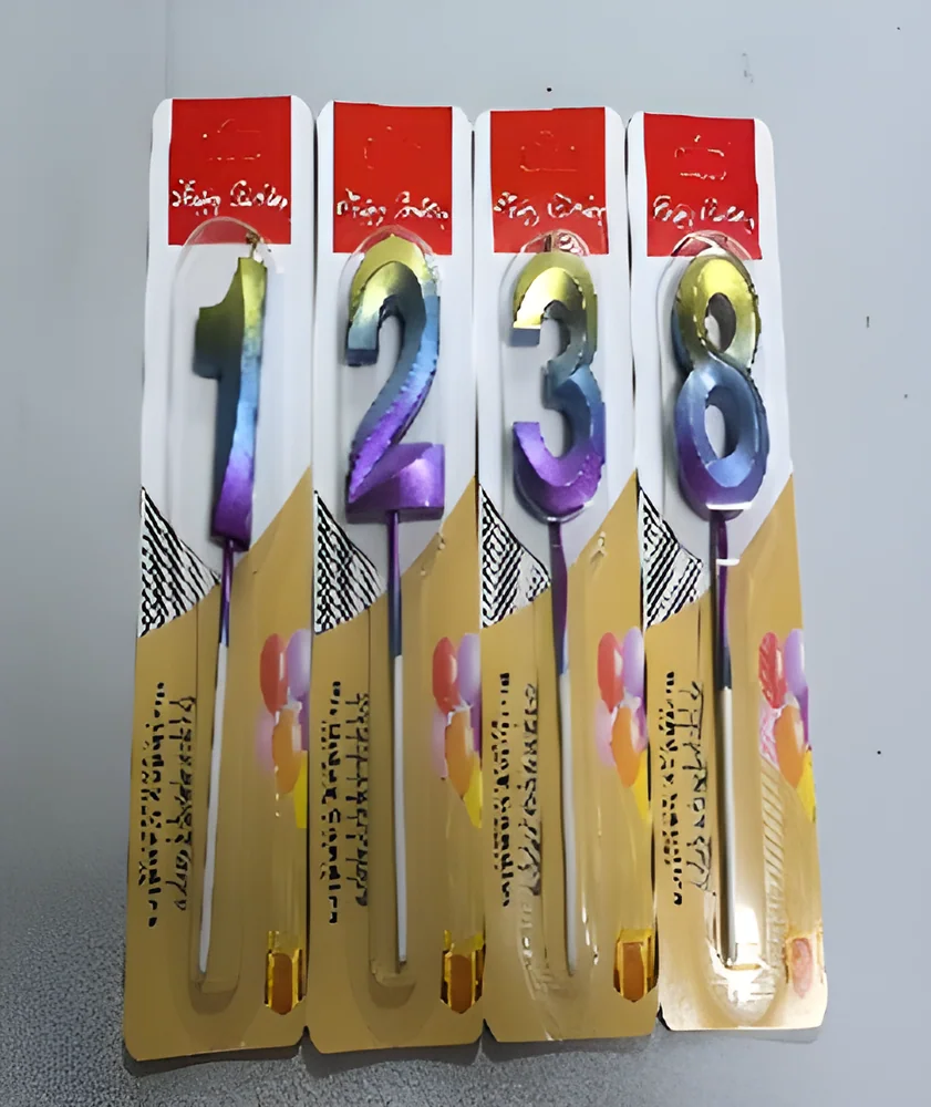 Number Candle – 5cm 3-color Gradient Diamond Numbers