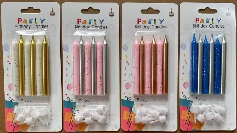Birthday Candle – 6 Thick Separated Gold-plated Highlights Combination