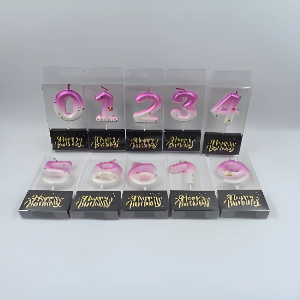 Number Candle – Pvg Small Round Digital Black Bottom Box Gradient Color + Dots