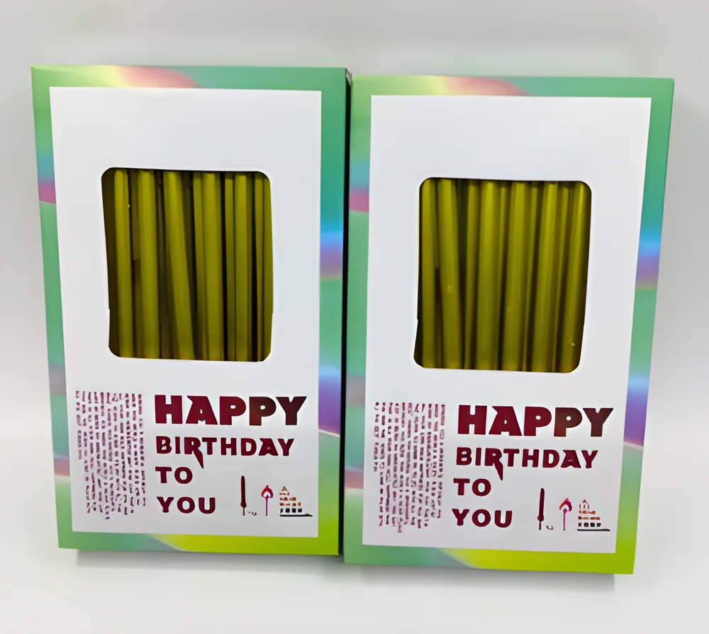Birthday Candle – Green Box Spray Gold Ten Pieces