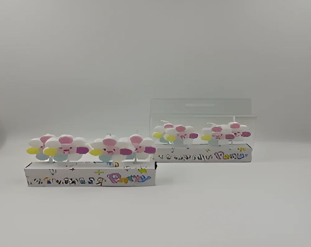 Birthday Candle – Seven White Flowers