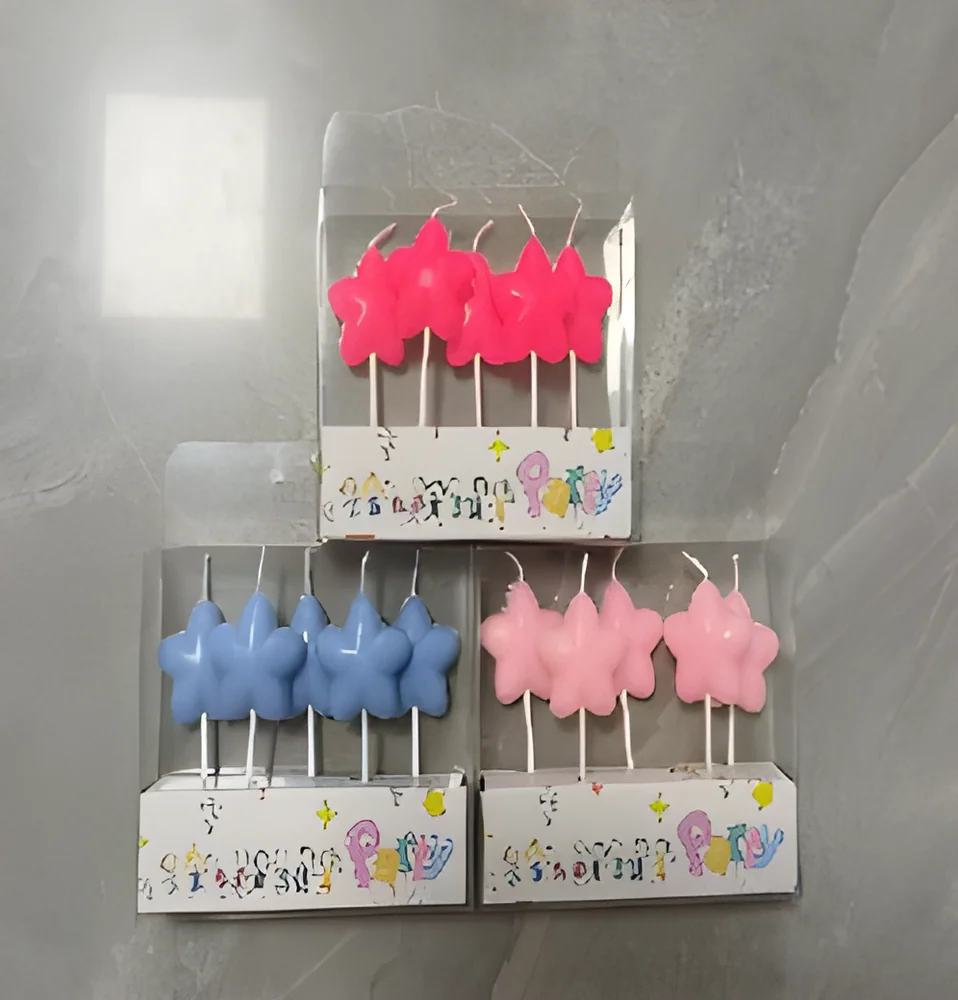 Birthday Candle – PVC5 Fat Starfish Macaron Color – Style 2
