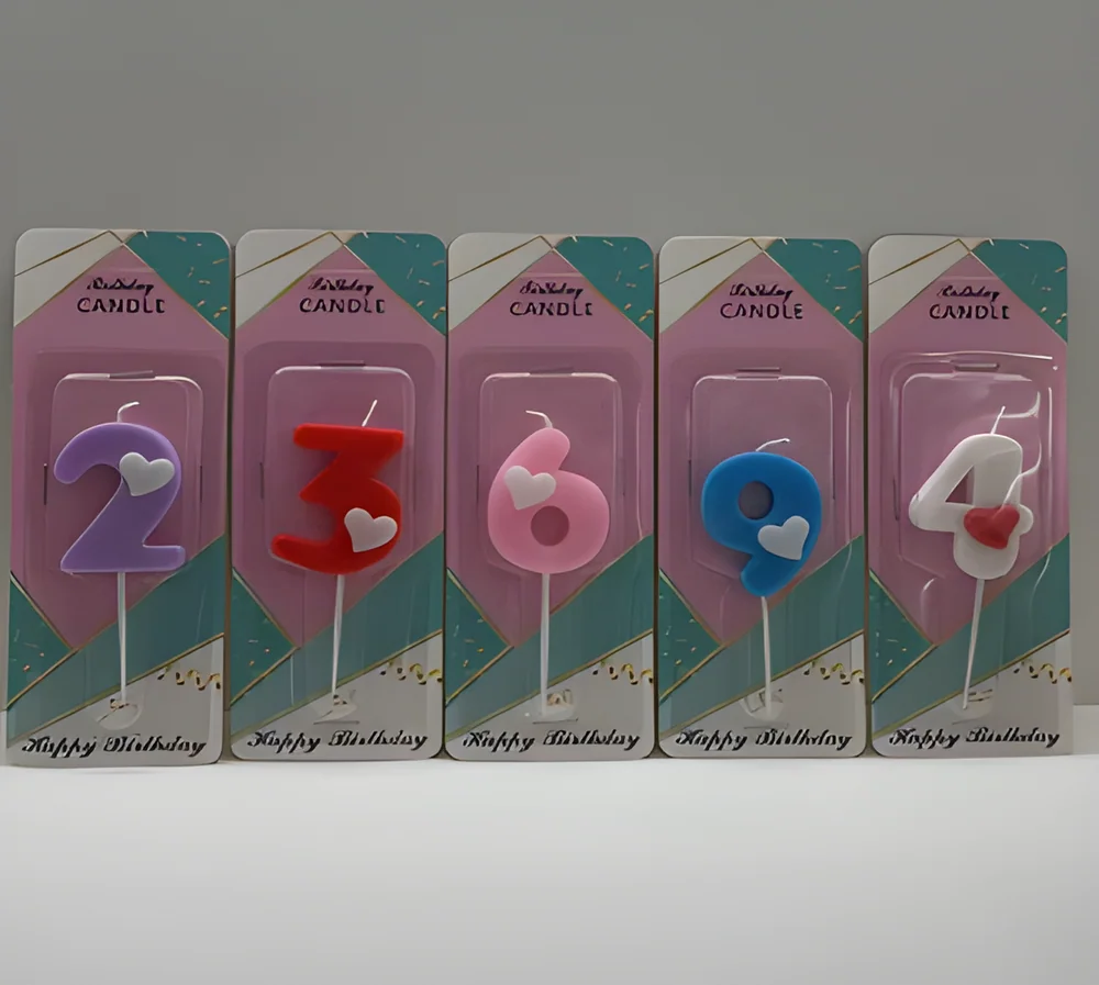 Number Candle – Heart Number (Blister Card Pack)