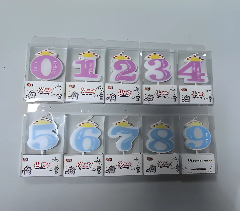 Crown Numbers Painted Candle