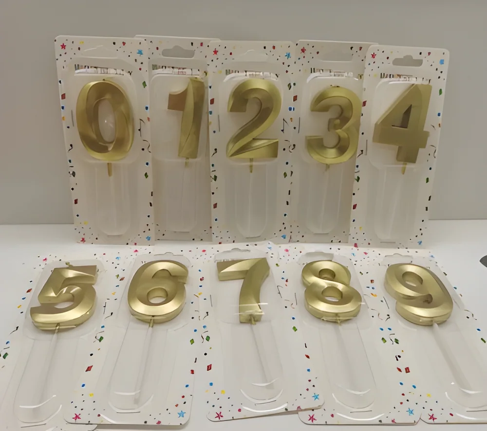 Number Candle – Diamond Face Number 6cm