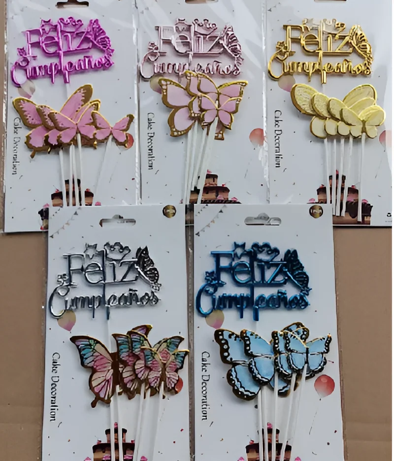 Butterfly Birthday Set Cake Topper – Style 4