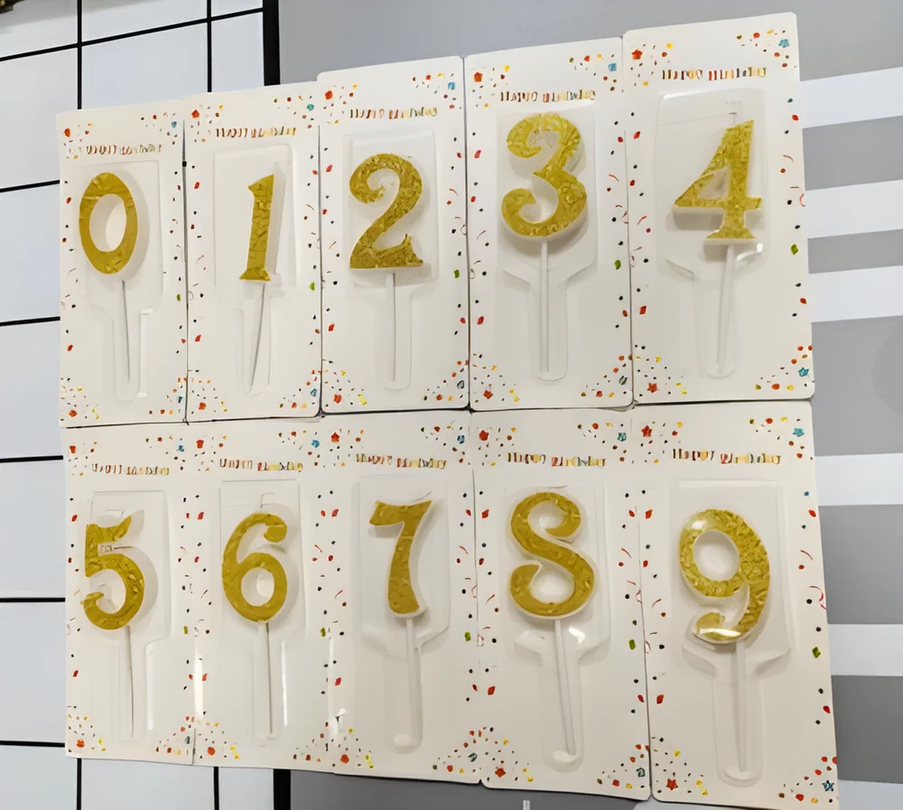 Number Candle – Small Glitter Numbers (Blister Card Pack)