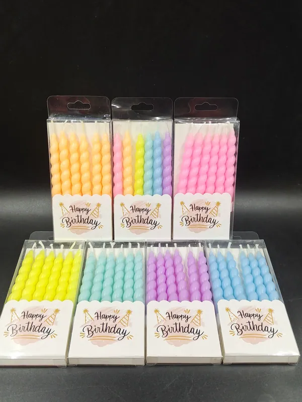 Birthday Candle – Twist 6 Pieces Separated PVC Crystal Color
