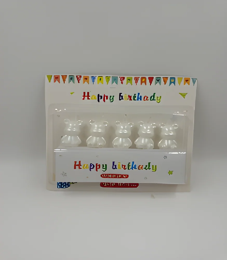 Birthday Candle – Violent Bear Pearlescent White Blister Card