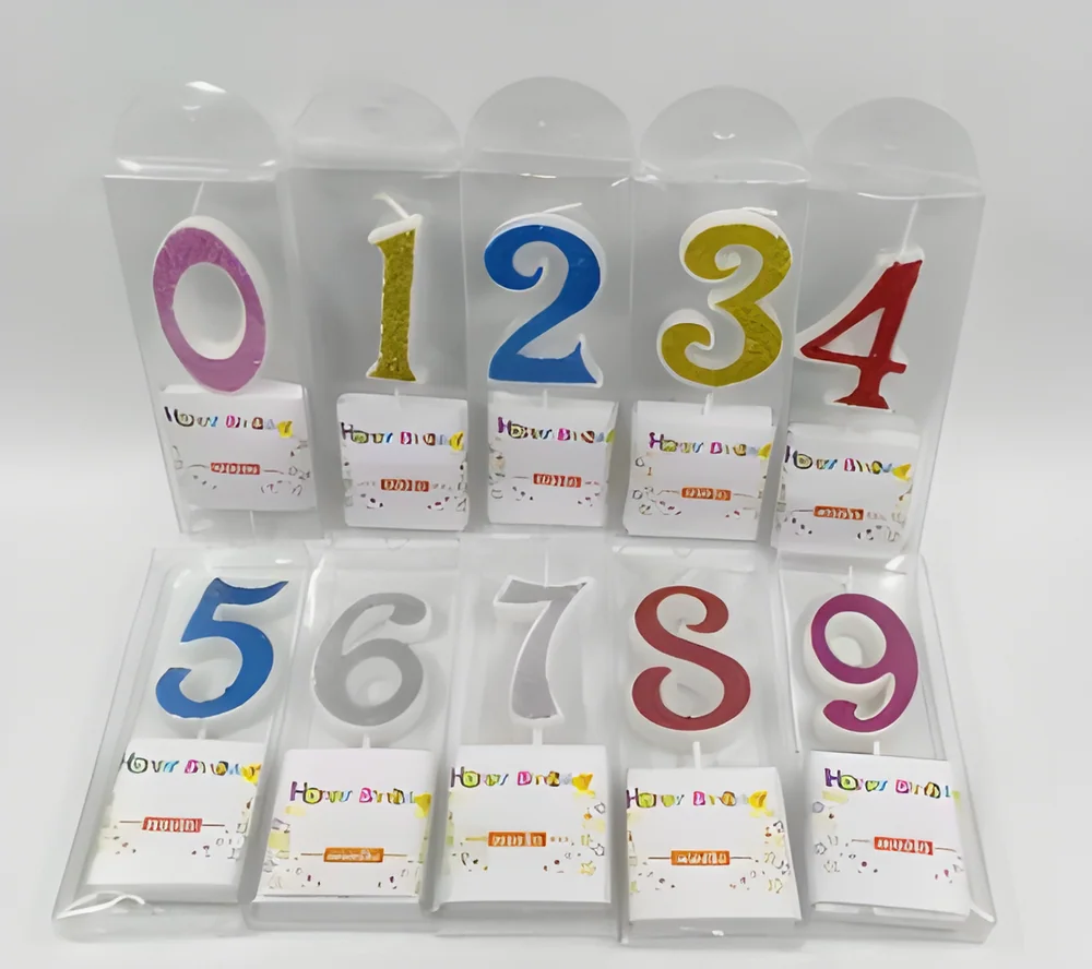 Number Candle – Small PVC Glitter Numbers