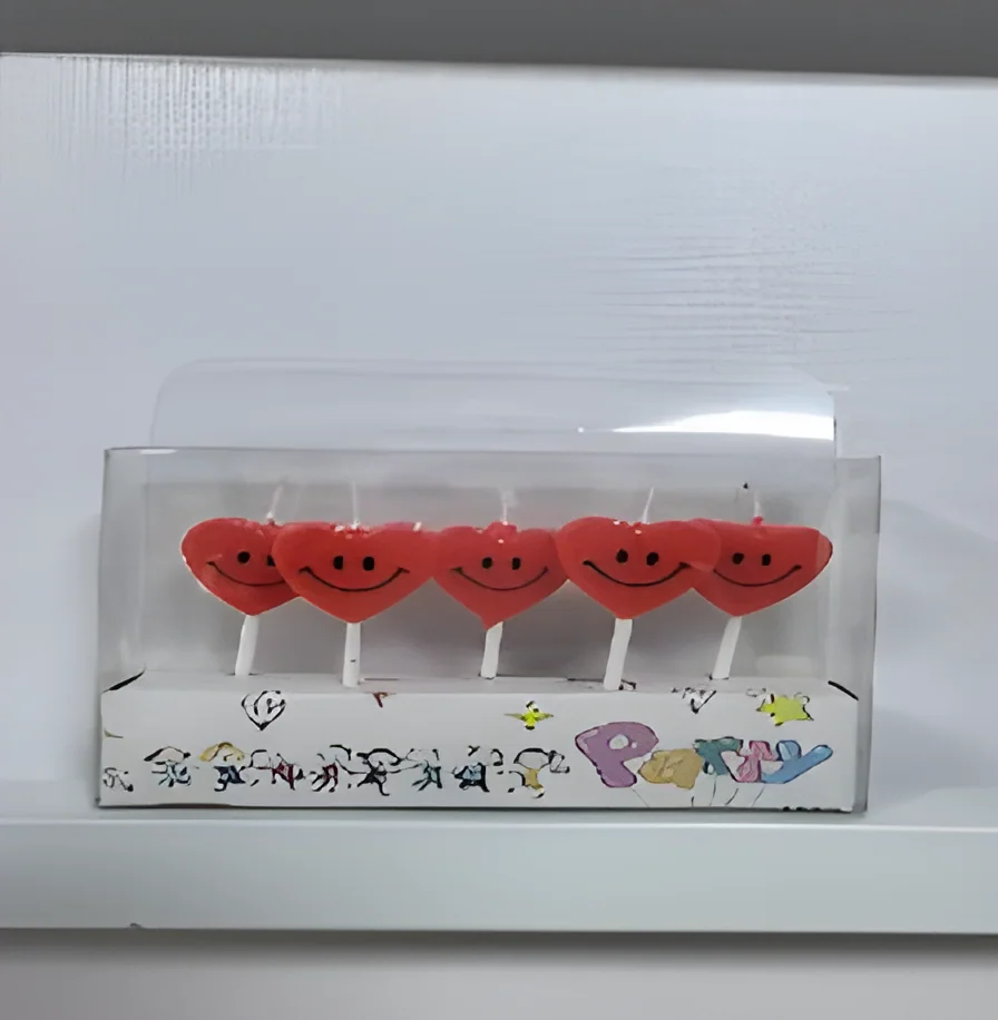 Birthday Candle – PVC Red Smiley Face