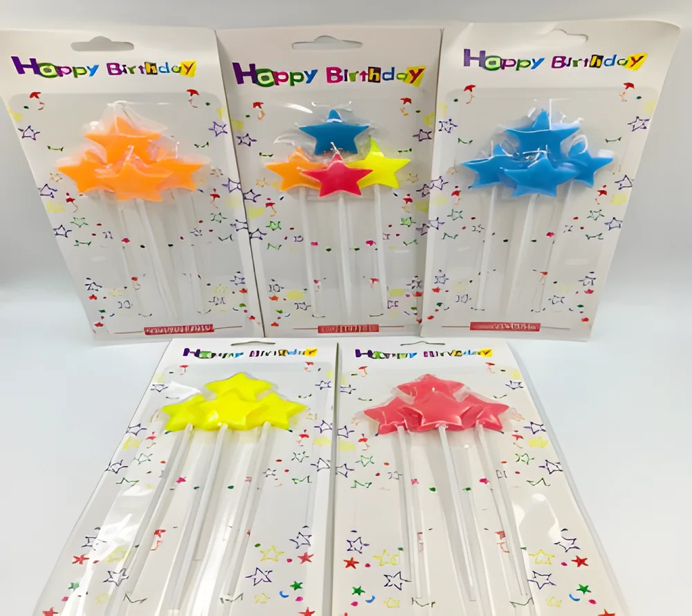 Birthday Candle – 4P Five Stars (Crystal)