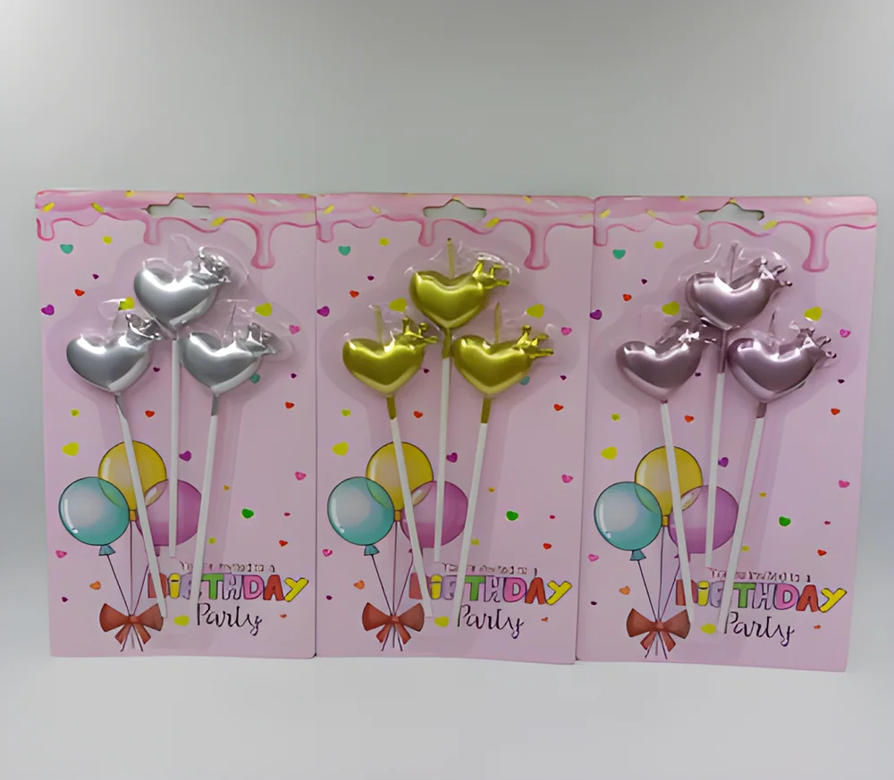 Birthday Candle – Long Pole 3P Love Plus Crown