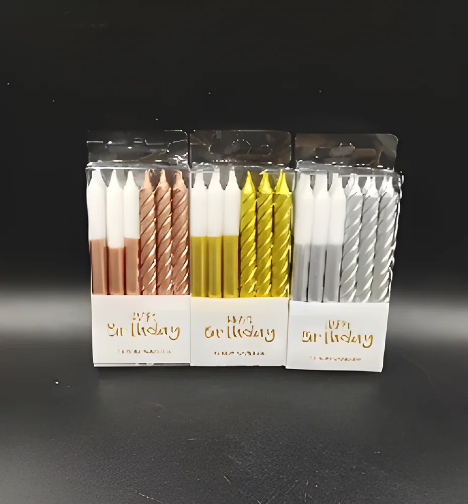 Birthday Candle – PVC Stubby 12 Threads + Semi-gold Plated Polished Rod