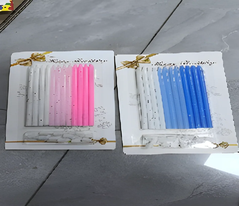 12 Separated Crystal Clear Oil Card Candles Candle Length 12.5cm