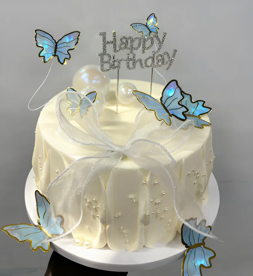 Butterfly Happy Birthday Cake Topper Set – Style 2
