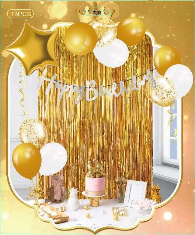 Conjoined Letter Banner Birthday Decoration Kit – 13 pcs – Style 2