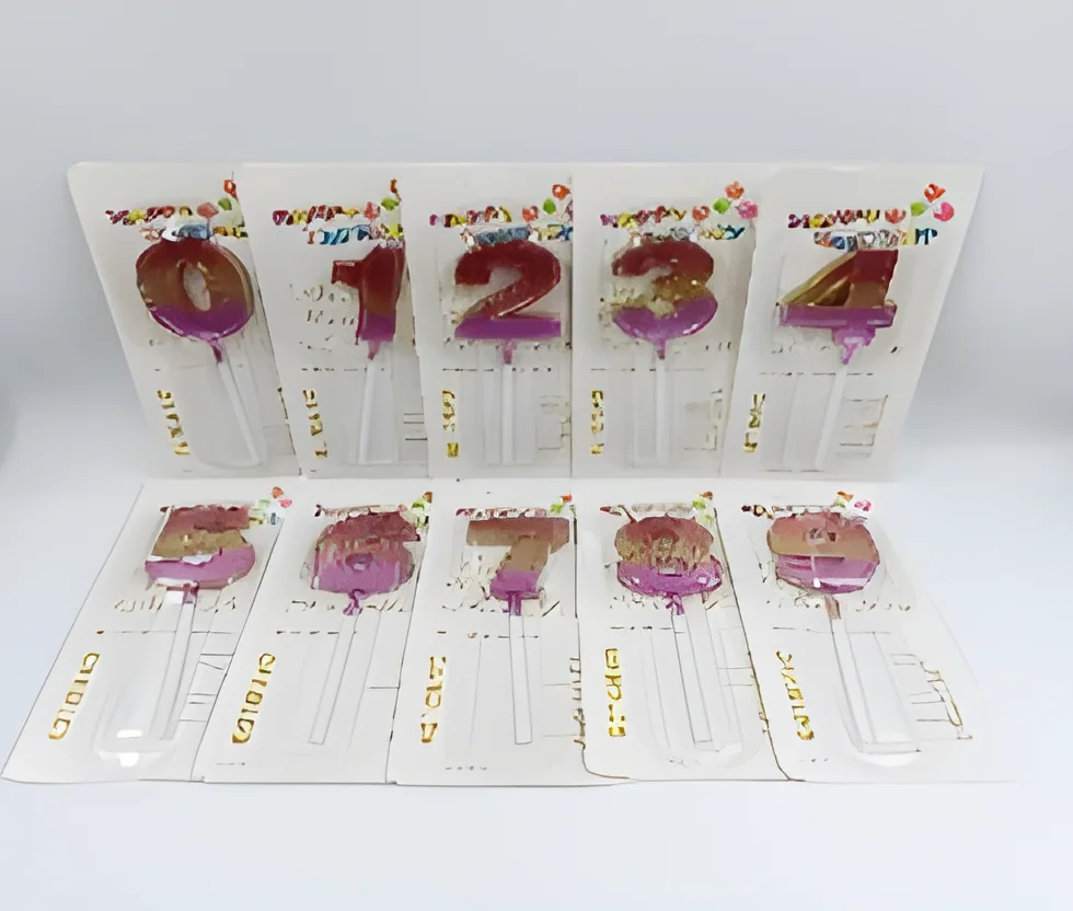 Number Candle – Slotted Digital 3-color Gradient Blister Card