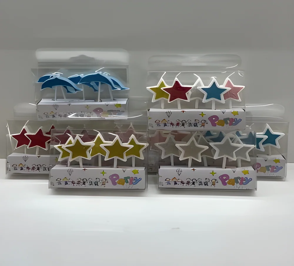 Birthday Candle – PVC 5 Glitter Powder Five Stars