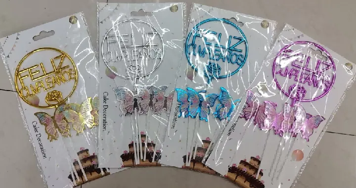 Alphabet Butterfly Set (Spanish) Cake Topper – Style 1