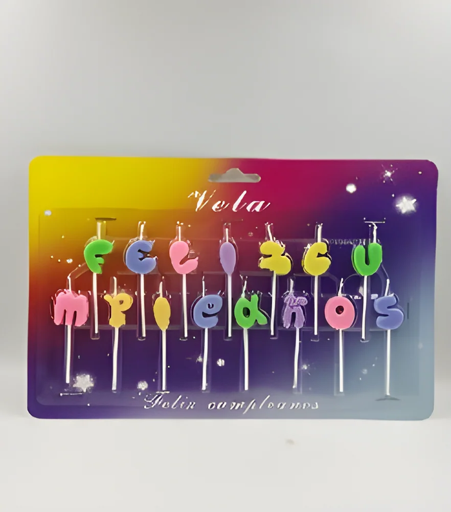 Birthday Candle – 15-letter Spanish Opposite-sex Macaron Color Double Row Blister Card
