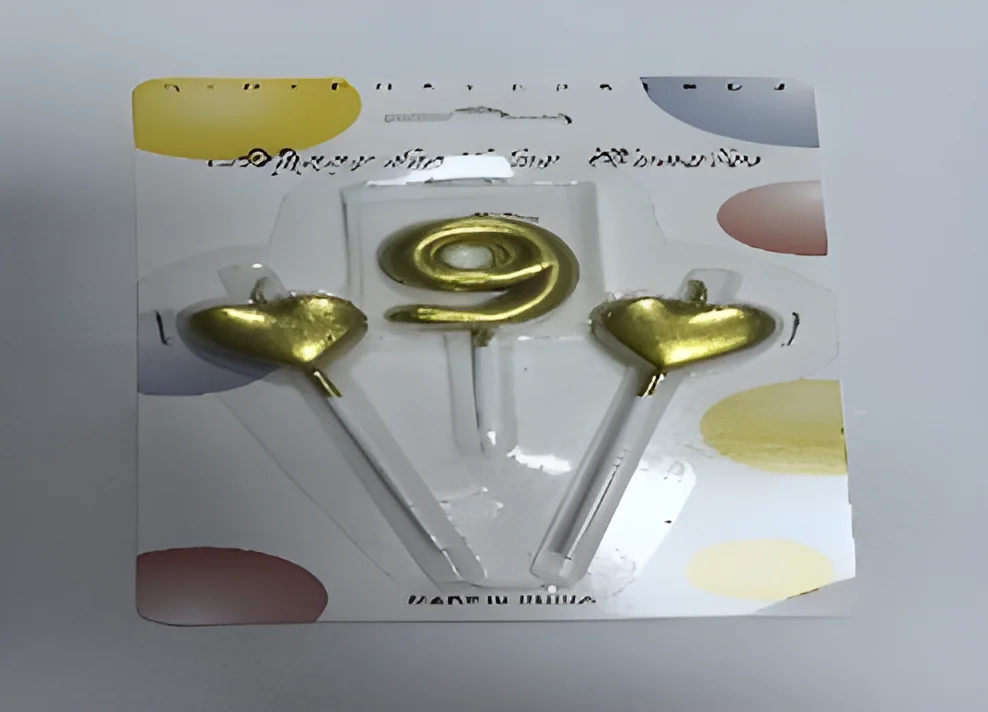 Number Candle – Gold-plated 2 Hearts + Number Combination