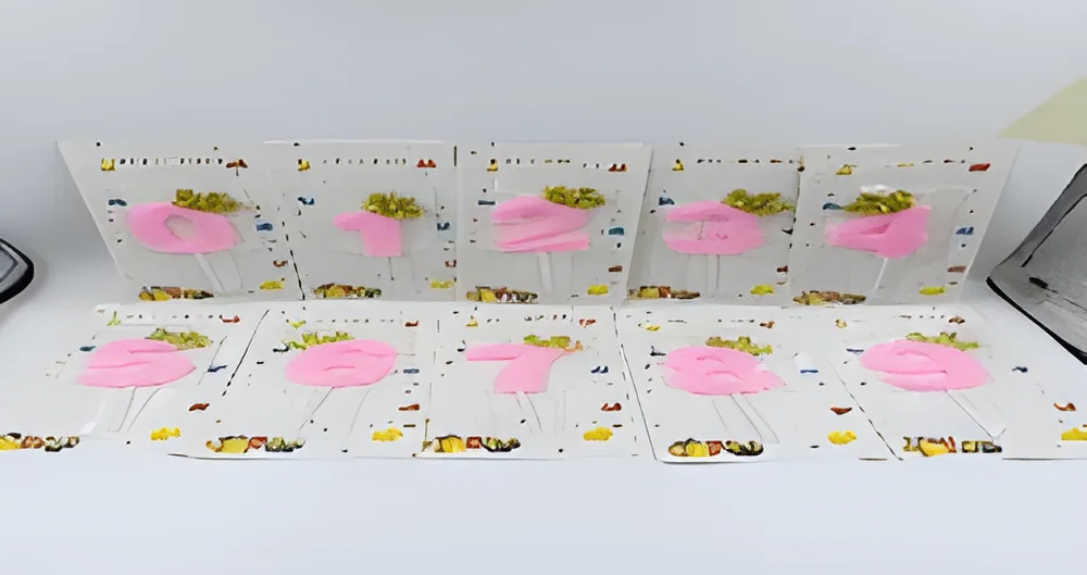 Number Candle – Pink Numbers Golden Crown Diamond Blip Card