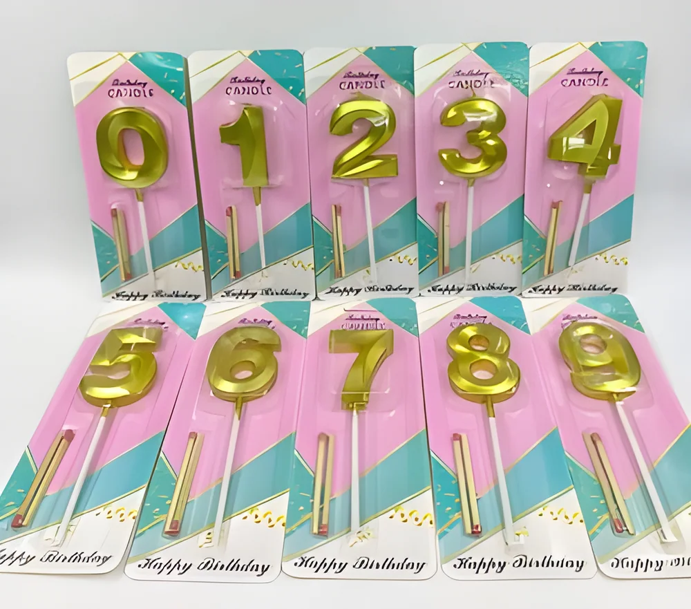 Number Candle – Small Diamond Face Numbers + Matches