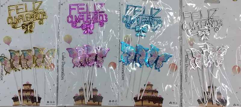 Alphabet Butterfly Set (Spanish) Cake Topper – Style 3