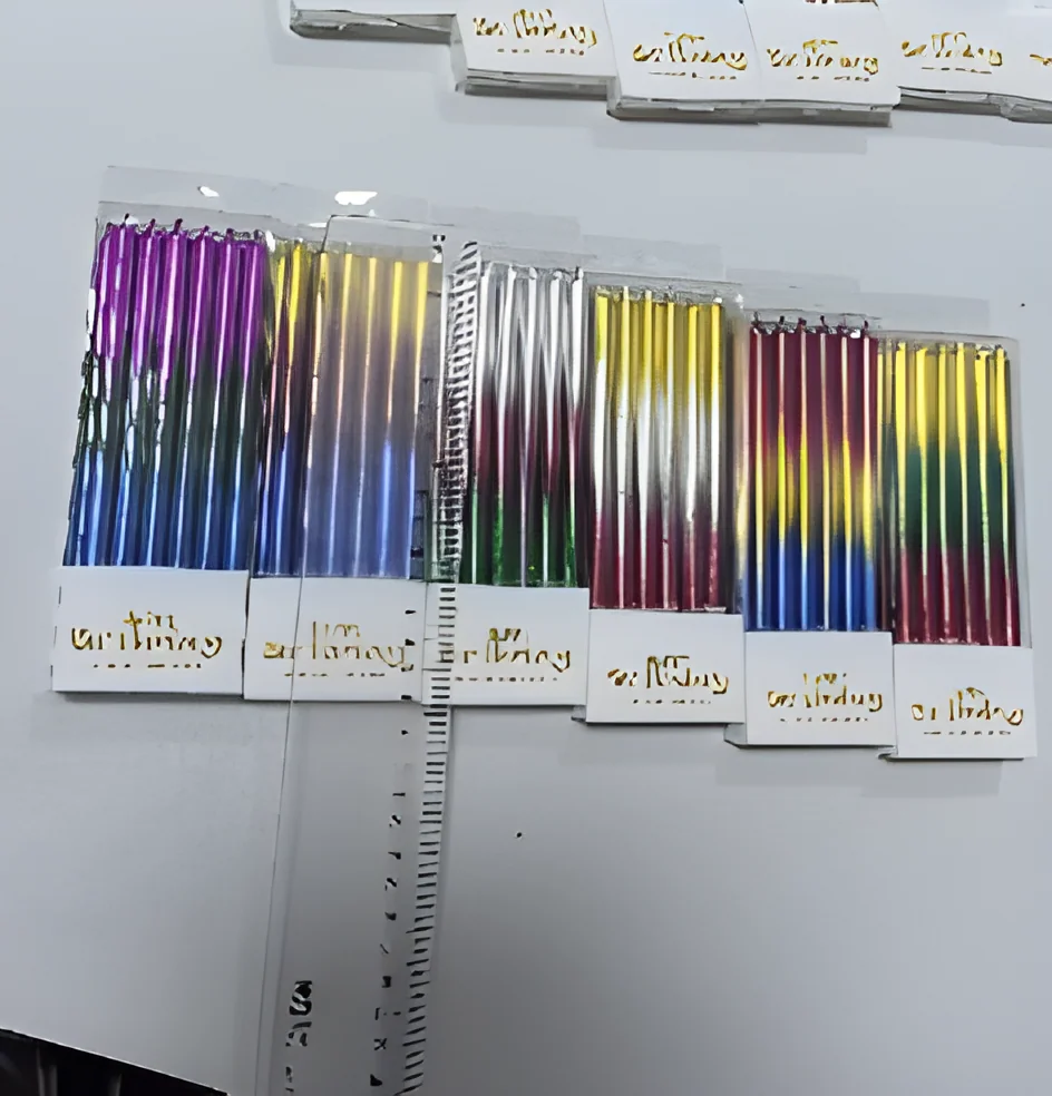 PVC Long 12 Separate Light Poles with 3 Color Gradients Candle Length 12.5cm
