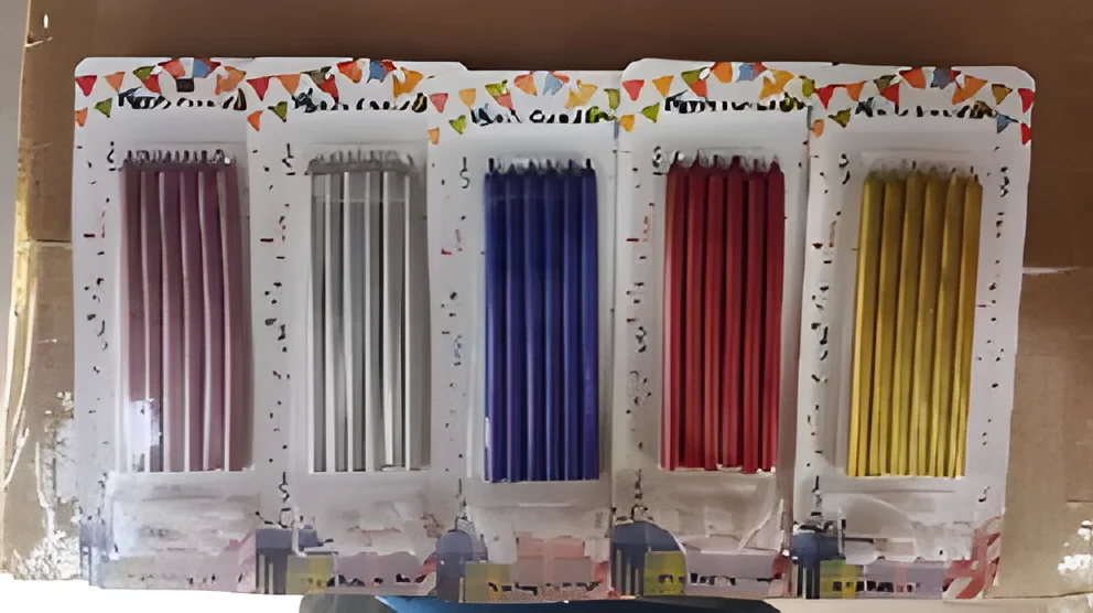 Birthday Candle – 6 Long Branches Separated Full Paint