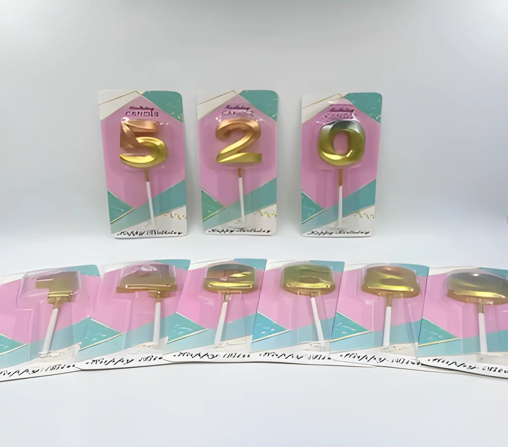 Number Candle – Small Diamond Face Numbers (2 Colors)