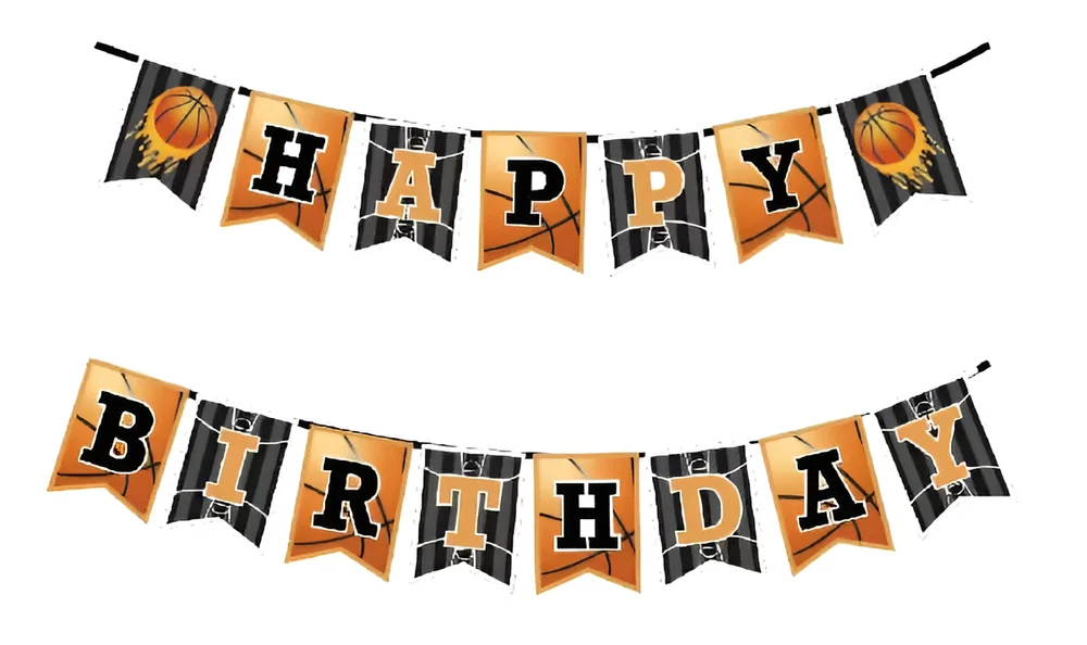 Basketball Happy Birthday Banner – 13 pcs