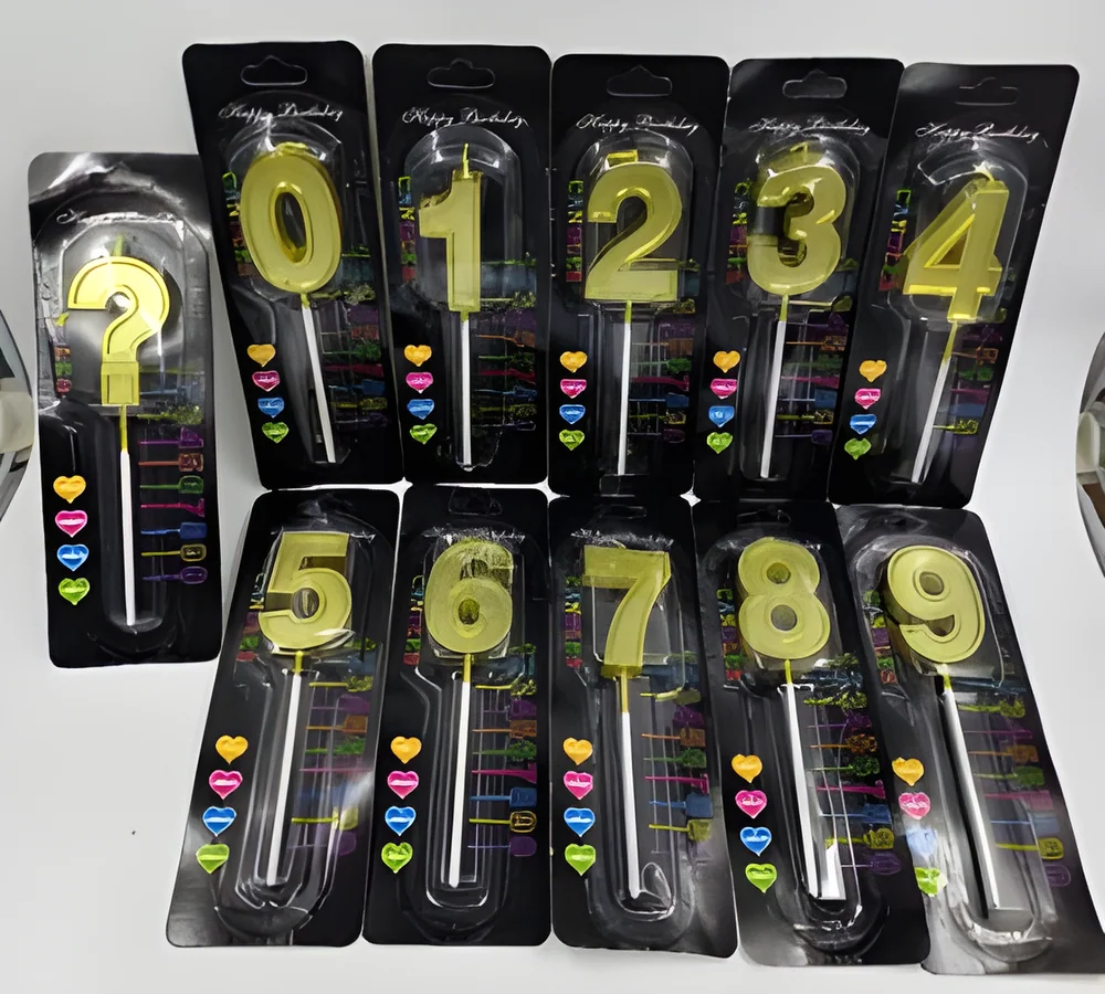 Number Candle – Black Card Slotted Paint Numbers