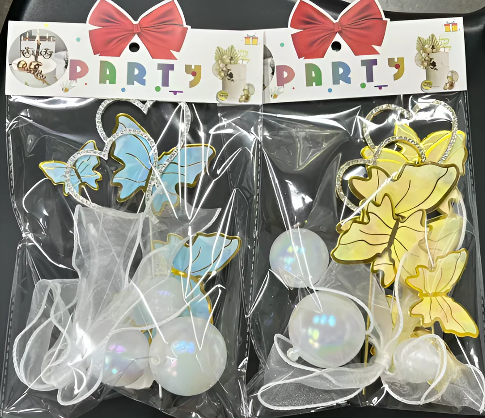 Butterfly & Heart Cake Topper Set