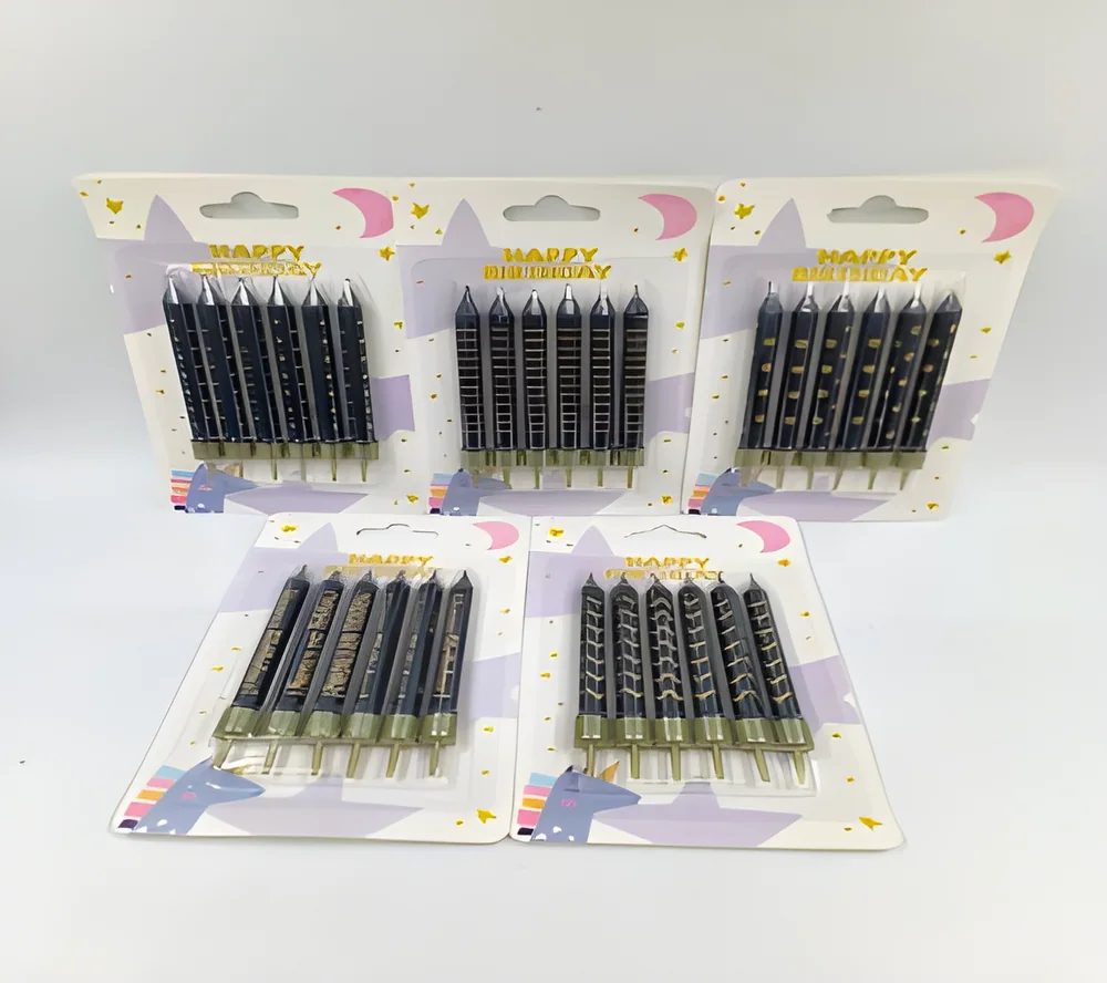 Birthday Candle – Thick 6 Pieces (Black)