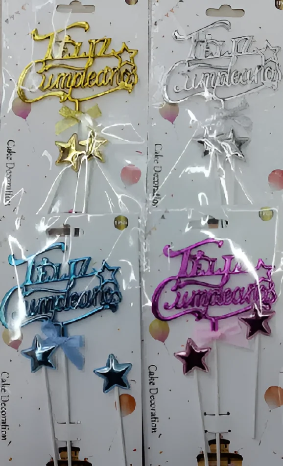 Feliz Cumpleaños Cake Topper Set – Style 3