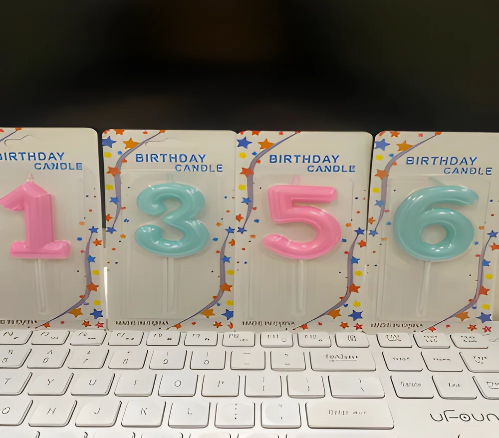 Number Candle – Large Rounded Crystal Number