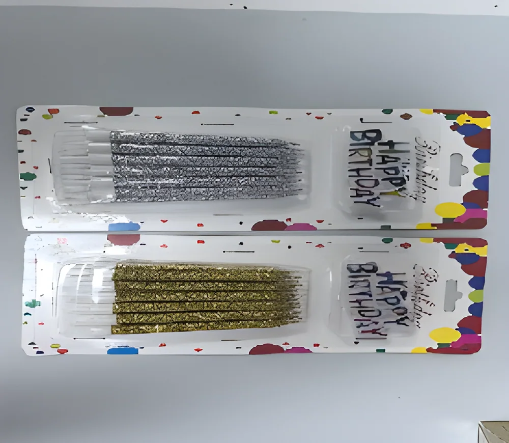 Birthday Candle – Thick 12 Pieces Polished Gold Powder + Cake Topper