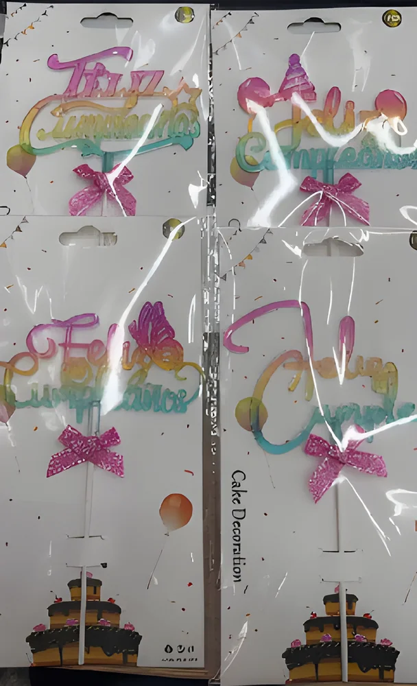 Colorful Feliz Cumpleaños Cake Topper