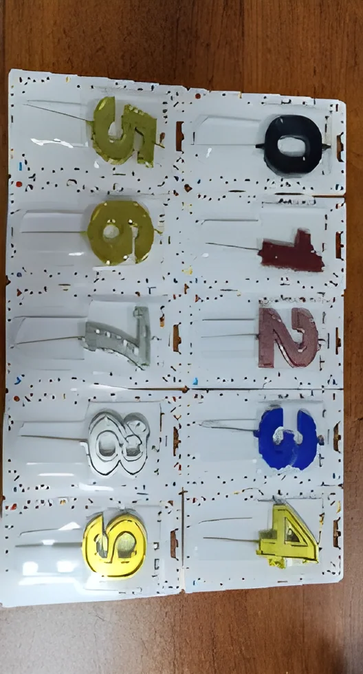 Number Candle – 7cm Slotted Digital Gold Plating