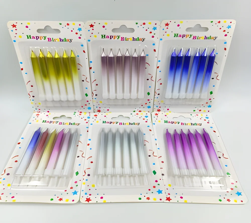 Birthday Candle – 6 Thick Gold Spray Rods (2 Color Changes)
