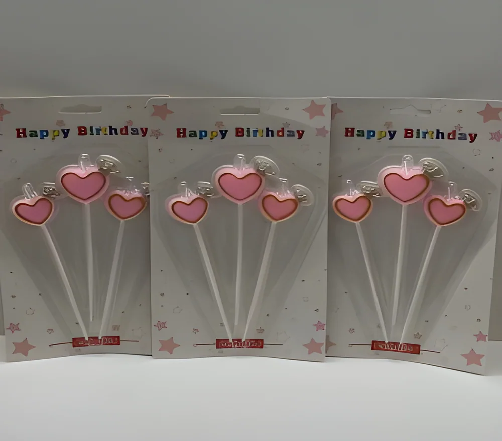 Birthday Candle – 3P Love + Crown (Gold Edge)