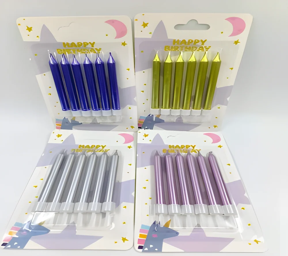 Birthday Candle – 6 Thick Gold Sprayed Polished Rods