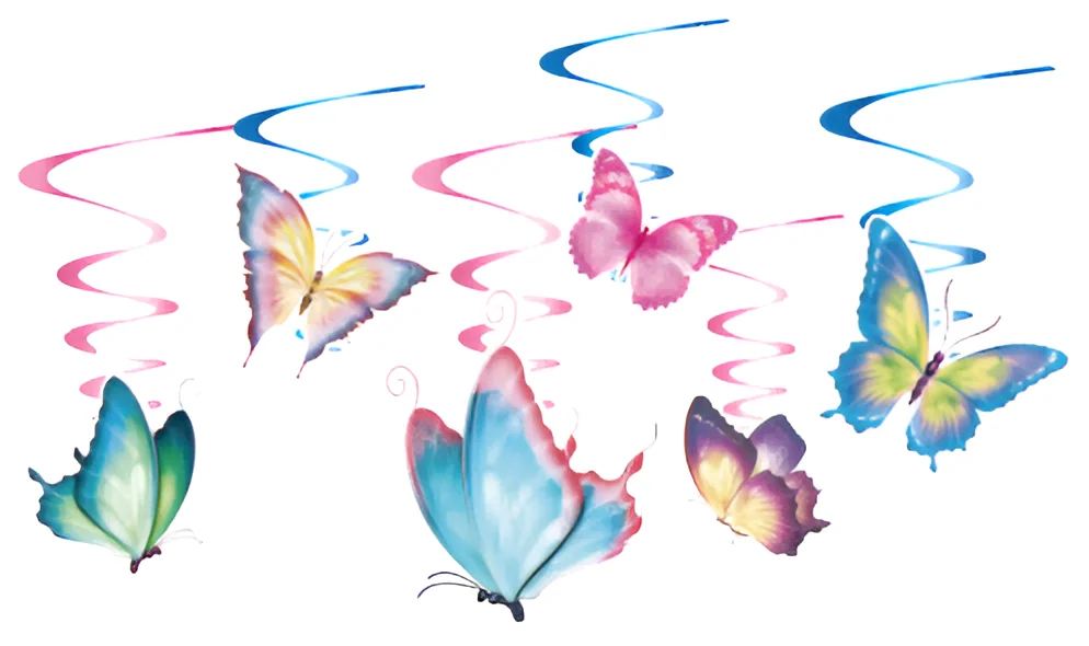 Butterfly Hanging Swirl Decorations – 12 pcs
