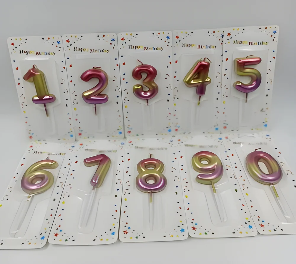 Number Candle – Small Circular Blister Card Number (3 Colors)