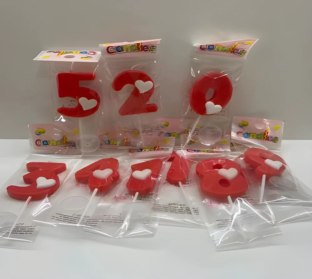 Number Candle – Heart Number (Bagged)