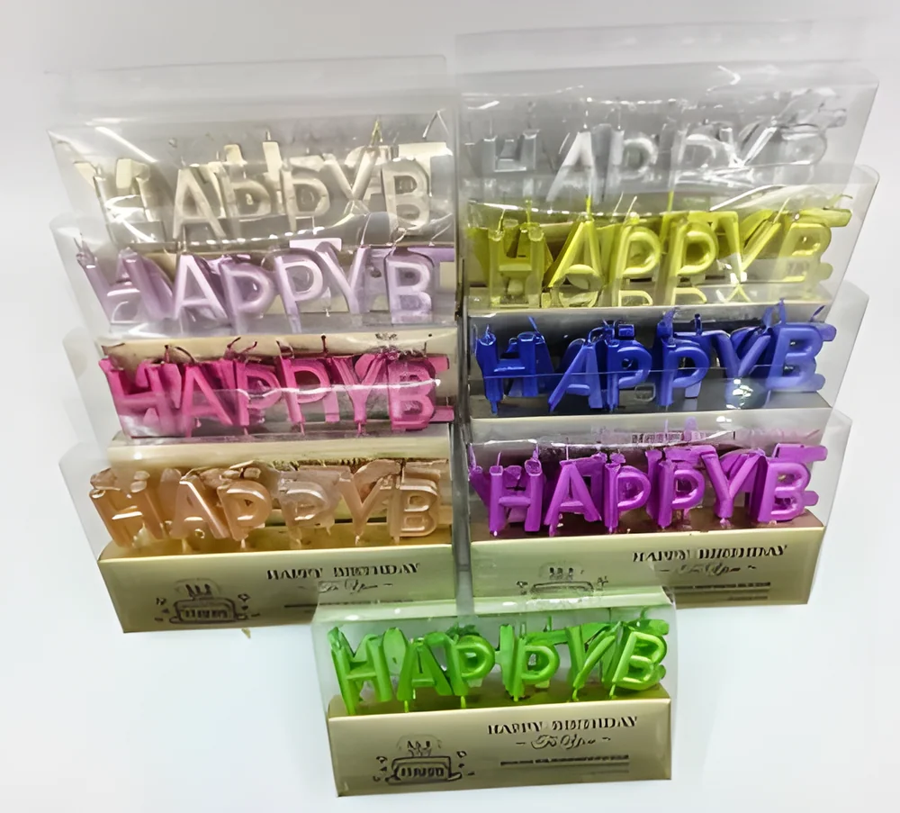 Birthday Candle – Pvc13 Letters Painted (Gold Box)