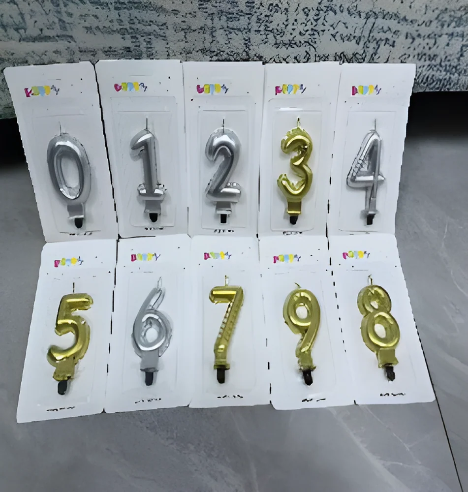 Number Candle – 7cm Lace Numbers Gold Plated